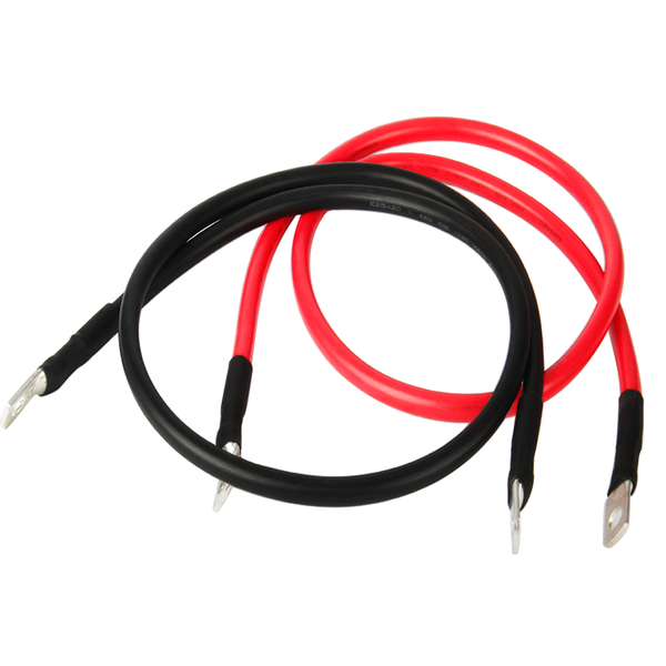 Cable inversor de batería para solar, RV, coche, barco, 4 AWG, 80 cm, terminales M8, cobre puro, 1 rojo + 1 negro.