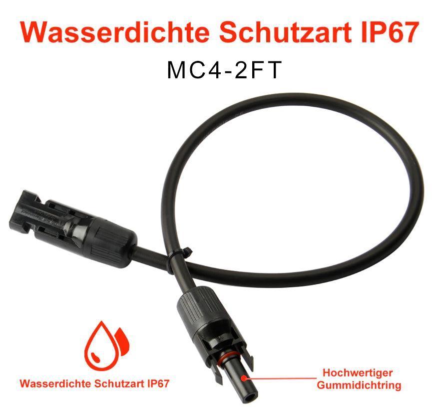 Cable solar Creabest con conector MC4 de 10 AWG (6 mm²), cable de extensión (uno), para batería solar, camping, caravana, barco, fuente de alimentación.