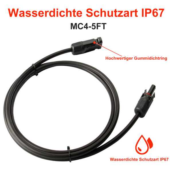 Cable solar Creabest con conector MC4 de 10 AWG (6 mm²), cable de extensión (uno), para batería solar, camping, caravana, barco, fuente de alimentación.